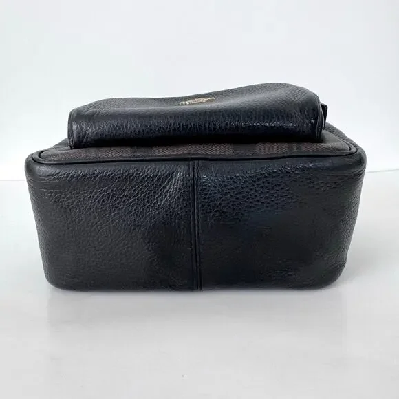 Coach Court Mini Backpack Coated Canvas Nylon Black/Brown Monogram C8604 - Picture 11 of 16